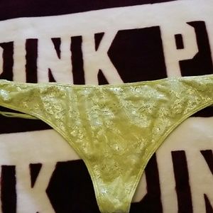 VS yellow shimmer thong